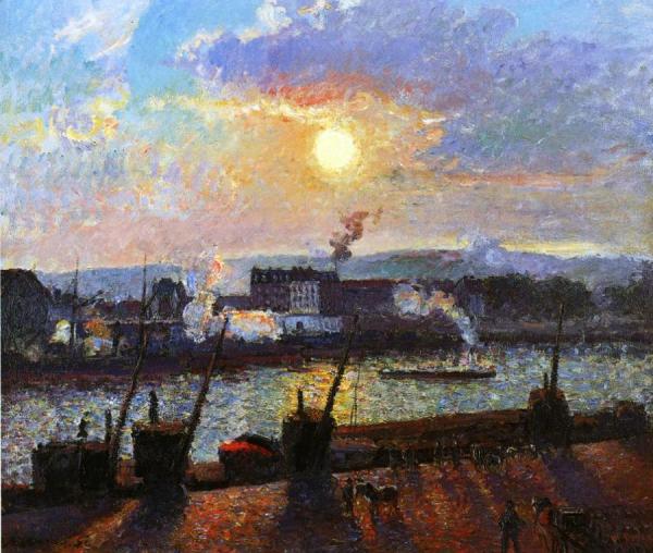 Sunset, Rouen by Camille Pissarro