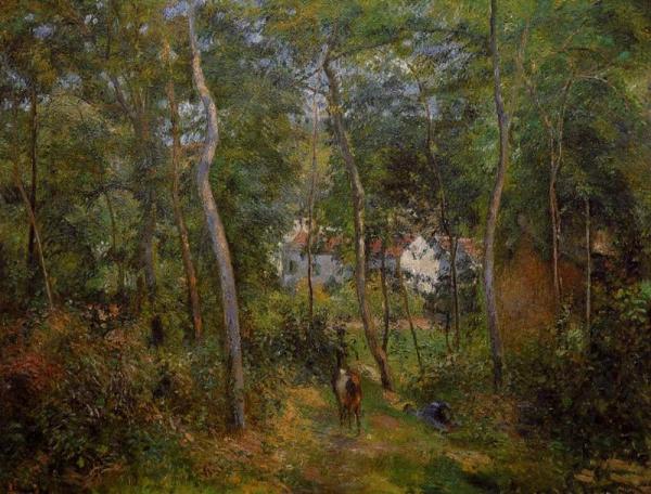 The Backwoods Of L'hermitage, Pontoise by Camille Pissarro