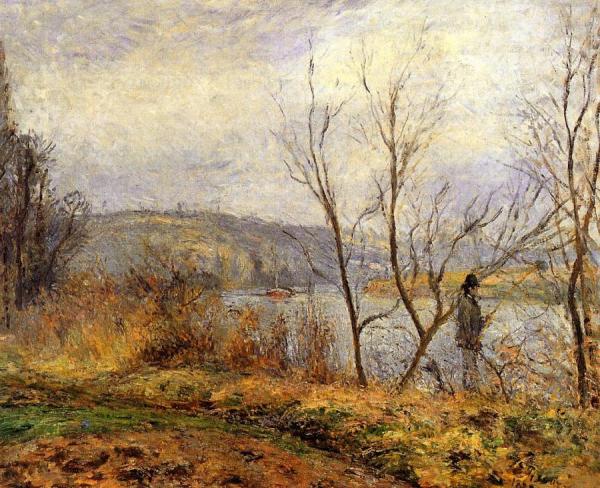 The Banks Of The Oise, Pontoise by Camille Pissarro