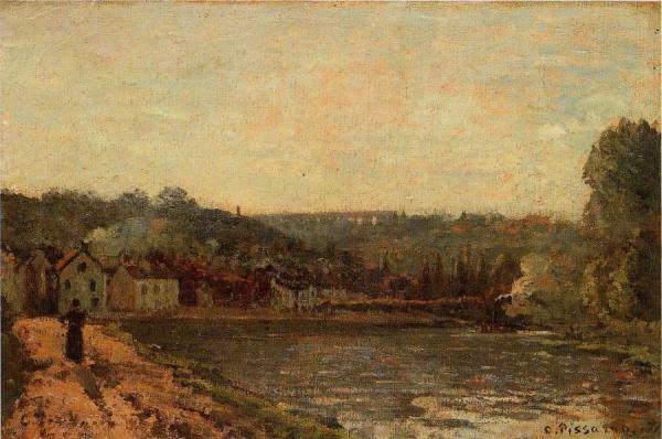 The Banks Of The Seine At Bougival by Camille Pissarro
