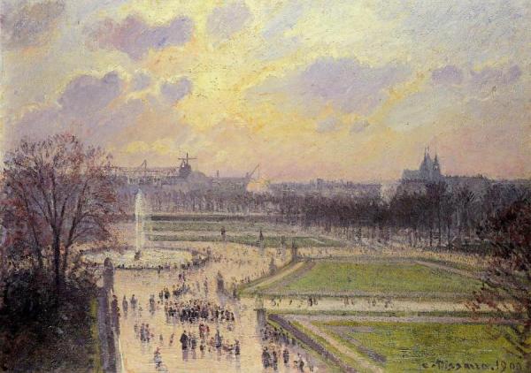 The Bassin Des Tuileries: Afternoon by Camille Pissarro Oil Painting Reproductions