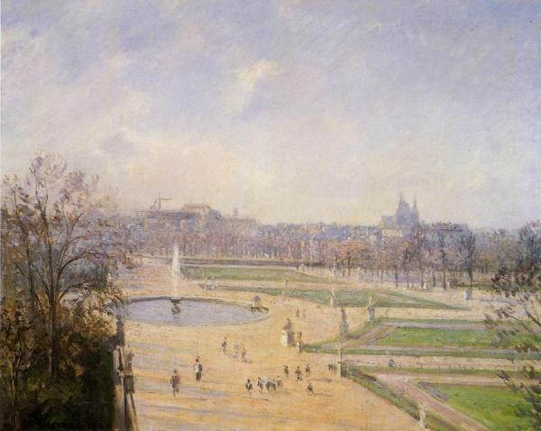 The Bassin Des Tuileries: Afternoon, Sun by Camille Pissarro