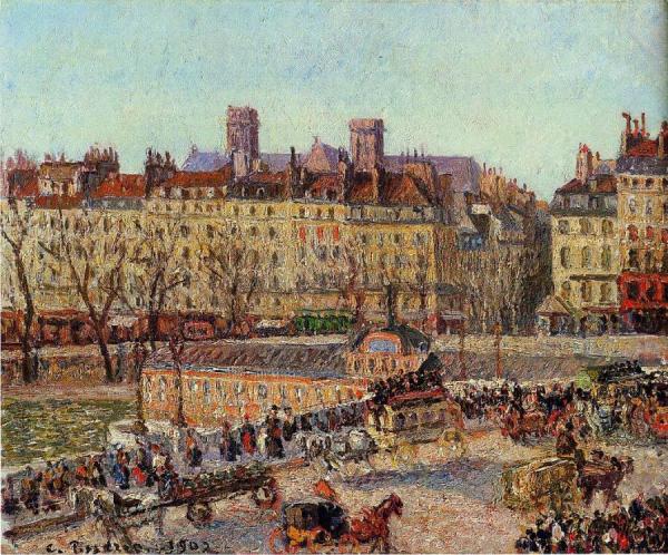 The Baths Of Samaritaine, Afternoon by Camille Pissarro