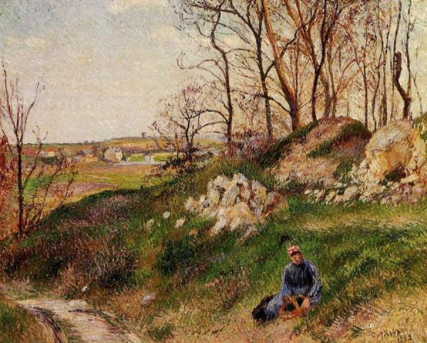 The Chou Quarries, Pontoise by Camille Pissarro