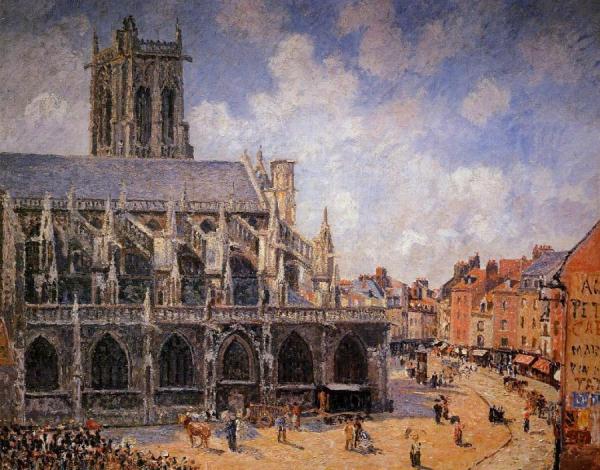 The Church Of Saint-jacques, Dieppe: Morning Sun by Camille Pissarro