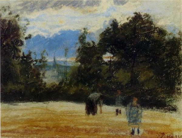 The Clearing by Camille Pissarro
