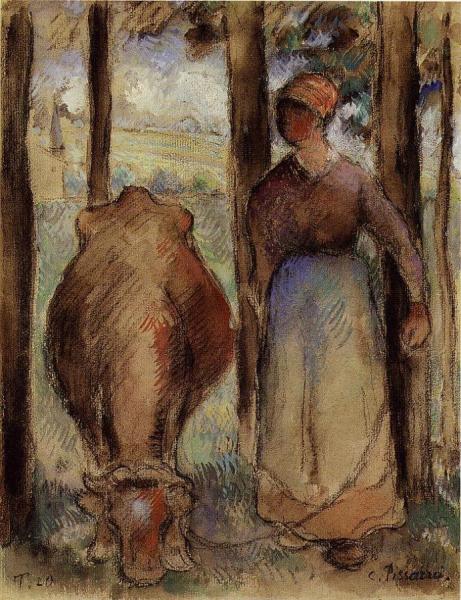 The Cowherd by Camille Pissarro