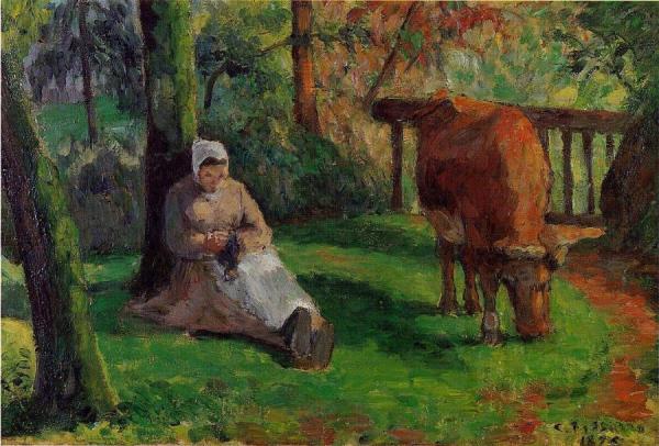 The Cowherd by Camille Pissarro