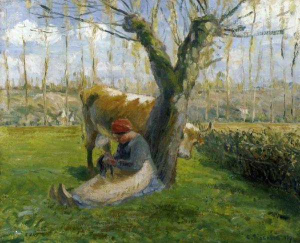 The Cowherd by Camille Pissarro