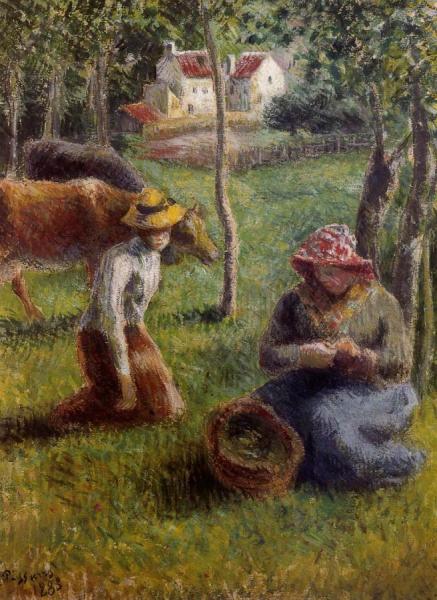 The Cowherds by Camille Pissarro