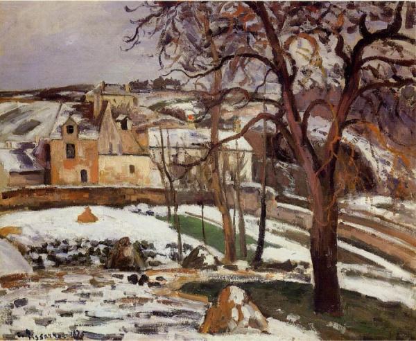 The Effect Of Snow At L'hermitage, Pontoise by Camille Pissarro