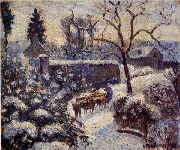 The Effect Of Snow At Montfoucault by Camille Pissarro