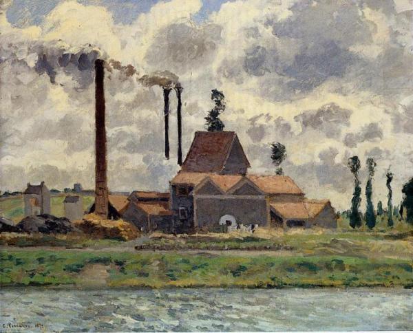 The Factory by Camille Pissarro