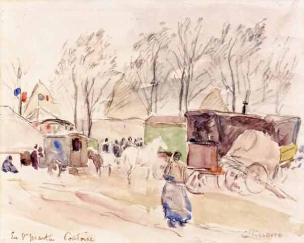 The Fair Of Saint-martin In Pontoise by Camille Pissarro Oil Painting Reproductions