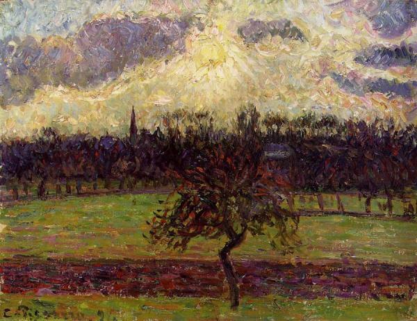 The Fields Of Eragny, The Apple Tree by Camille Pissarro
