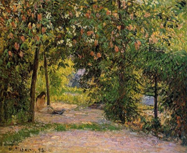 The Garden In Spring, Eragny by Camille Pissarro