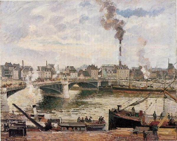 The Great Bridge, Rouen by Camille Pissarro