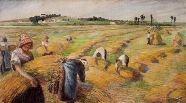 The Harvest by Camille Pissarro