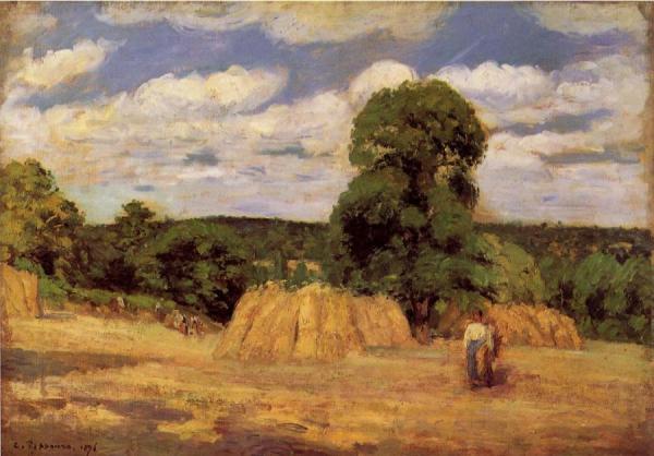 The Harvest At Montfoucault by Camille Pissarro
