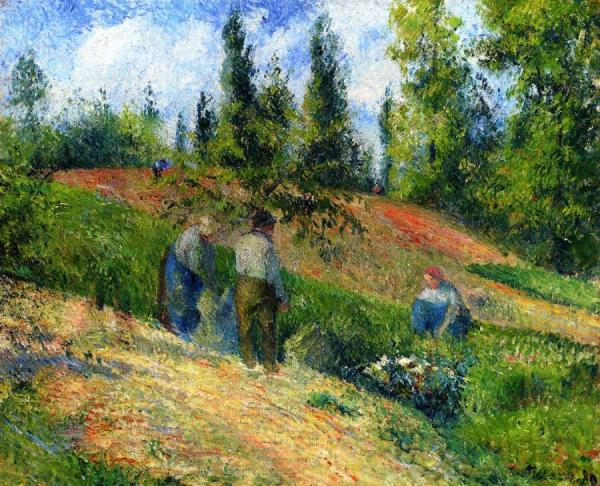The Harvest, Pontoise by Camille Pissarro