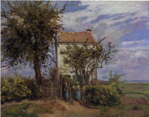 The House In The Fields, Rueil by Camille Pissarro Oil Painting Reproductions