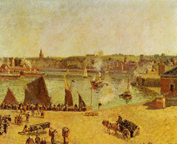 The Inner Harbor, Dieppe by Camille Pissarro