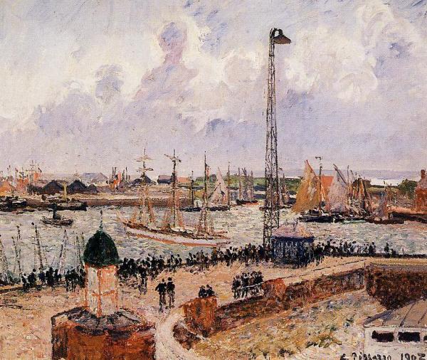 The Inner Harbor, Le Havre by Camille Pissarro