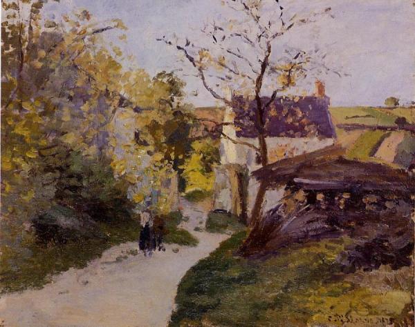 The Large Walnut Tree At L'hermitage by Camille Pissarro