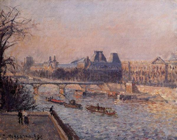 The Louvre, Afternoon by Camille Pissarro