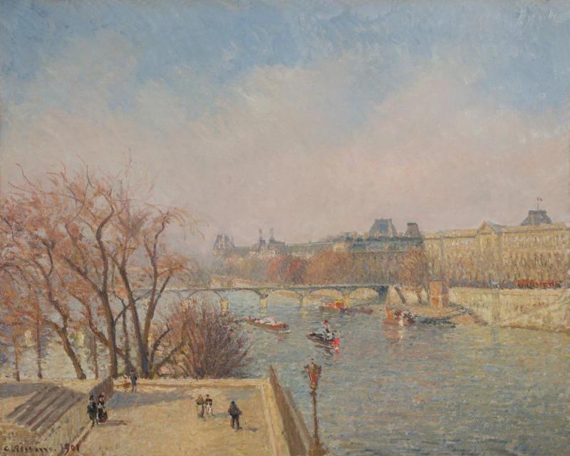 The Louvre: Morning, Sun by Camille Pissarro Oil Painting Reproductions