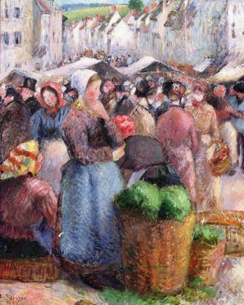 The Market At Gisors by Camille Pissarro