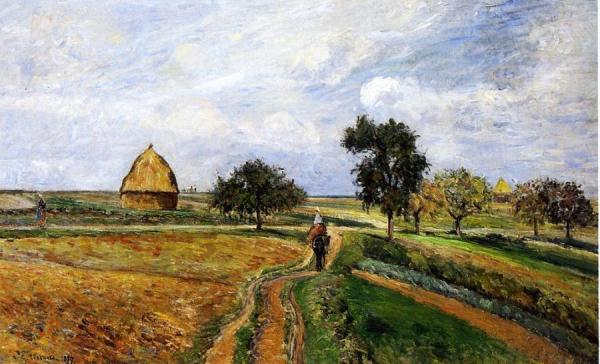 The Old Ennery Road In Pontoise by Camille Pissarro