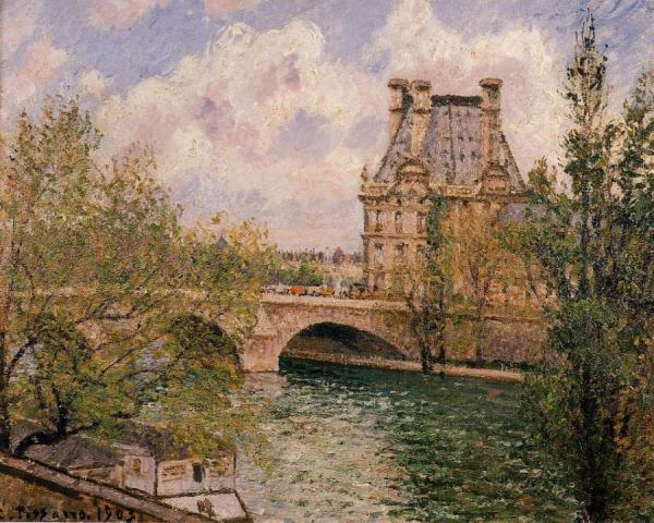 The Pavillion De Flore And The Pont Royal by Camille Pissarro