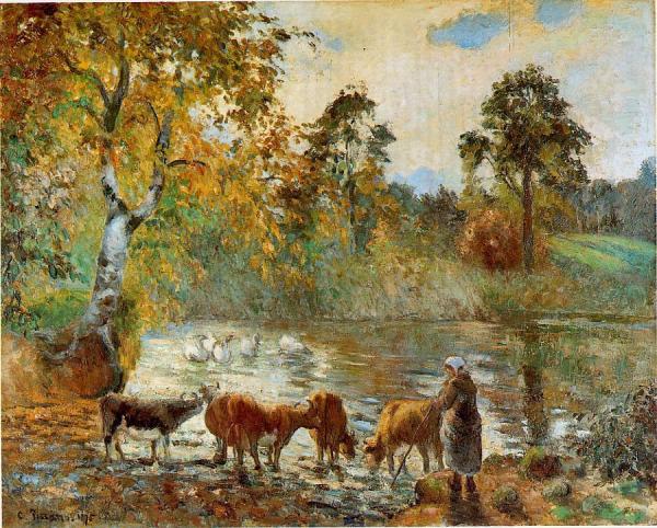 The Pond At Montfoucault by Camille Pissarro Oil Painting Reproductions