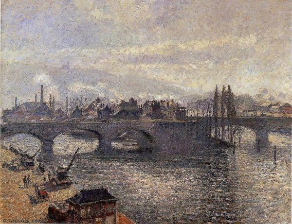 The Pont Corneille , Rouen: Morning Effect by Camille Pissarro