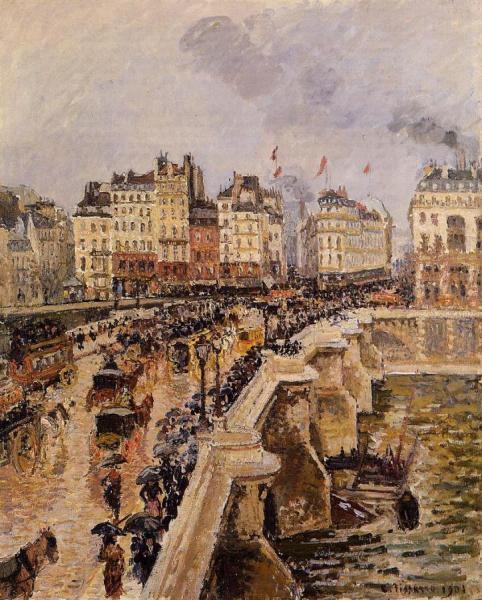 The Pont-neuf: Rainy Afternoon by Camille Pissarro