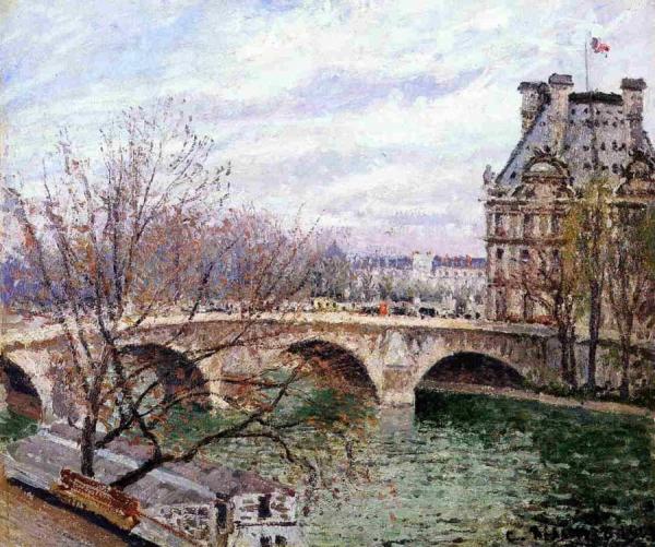 The Pont Royal And The Pavillon De Flore by Camille Pissarro