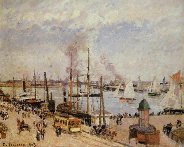 The Port Of Le Havre - High Tide by Camille Pissarro