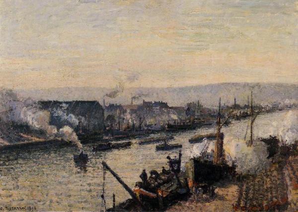 The Port Of Rouen, Saint-sever by Camille Pissarro