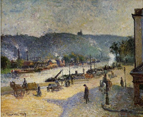The Quays At Rouen by Camille Pissarro