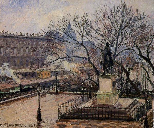 The Raised Tarrace Of The Pont-neuf And Statue Of Henri Iv by Camille Pissarro