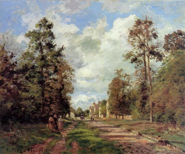 The Road To Louveciennes At The Outskirts Of The Forest by Camille Pissarro