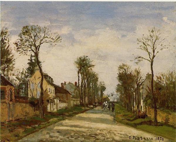 The Road To Versailles At Louveciennes by Camille Pissarro