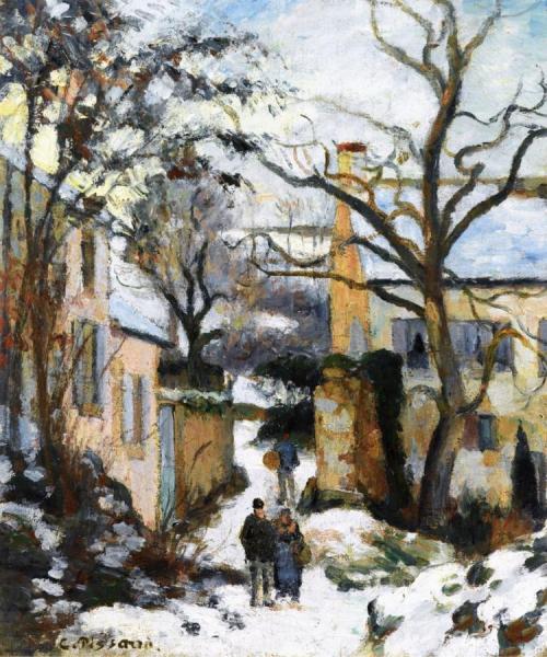 The Rondest House In The Snow, Pontoise by Camille Pissarro Oil Painting Reproductions