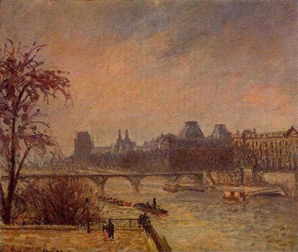 The Seine And The Louvre, Paris by Camille Pissarro