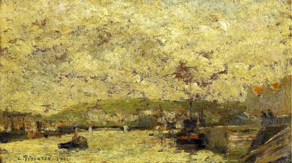The Seine At Rouen by Camille Pissarro