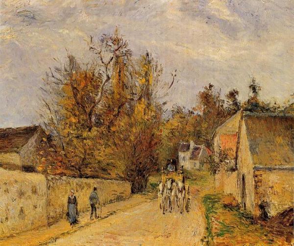 The Stage On The Road From Ennery To L'hermigate, Pontoise by Camille Pissarro Oil Painting Reproductions