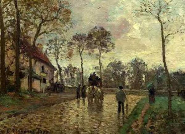 The Stagecoach At Louveciennes by Camille Pissarro