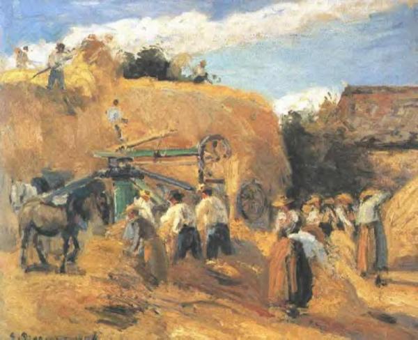 The Threshing Machine by Camille Pissarro