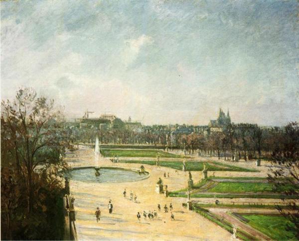 The Tuileries Gardens, Afternoon, Sun by Camille Pissarro